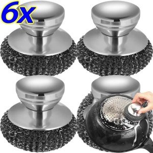 Eco-Friendly Stainless Steel Kitchen Pot Brush Set