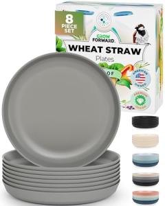 Light Wheat Straw Dinner Plates - Set of 8