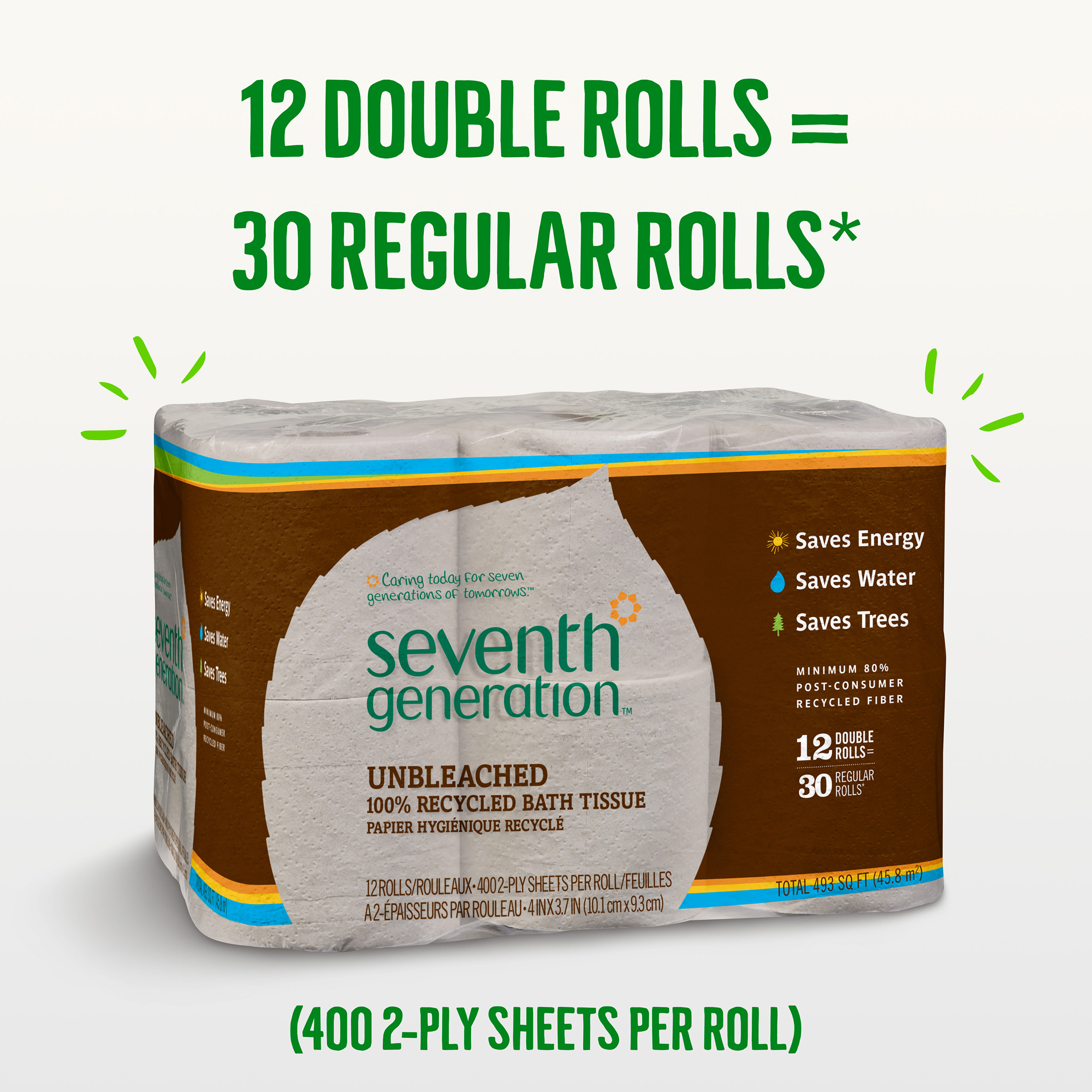 Seventh Generation Recycled Toilet Paper, 12 Rolls