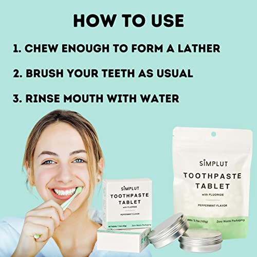Eco-Friendly Fluoride Toothpaste Tablets, Peppermint (60 Pack)