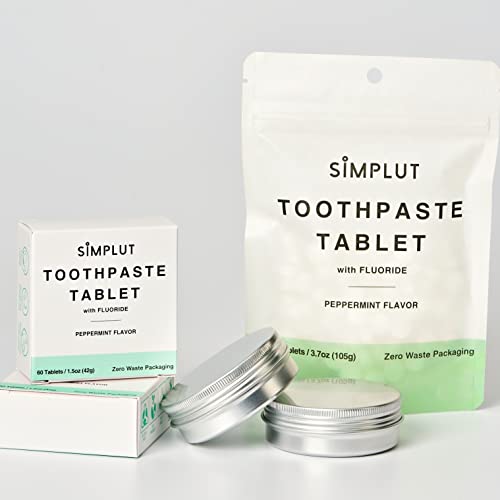 Eco-Friendly Fluoride Toothpaste Tablets, Peppermint (60 Pack)
