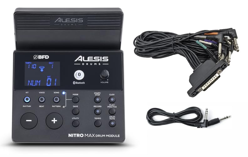 Alesis Nitro Max Drum Module with Cable Bundle