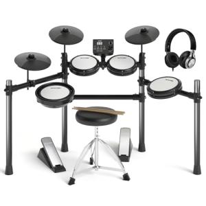 AODSK Electric Drum Set with Quiet Mesh Pads, USB MIDI, Headphones