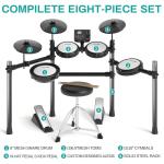AODSK Electric Drum Set with Quiet Mesh Pads, USB MIDI, Headphones