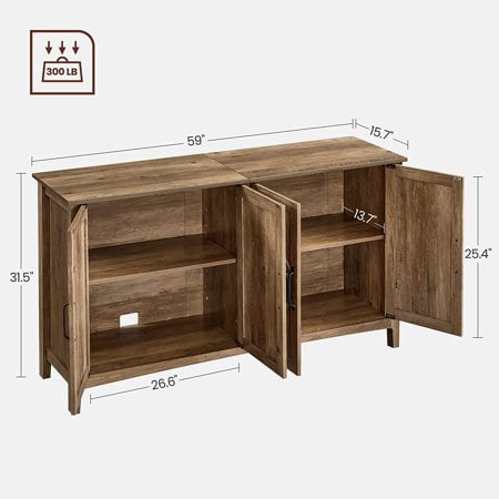 Adjustable Shelf Buffet Cabinet for Rustic Living Room