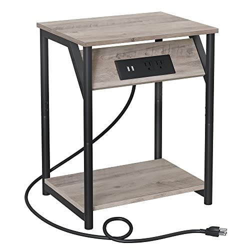 VASAGLE Charging Side Table with USB Ports and Outlets