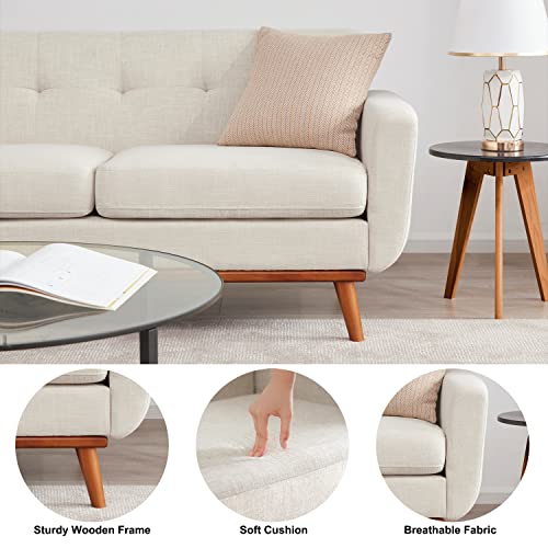 65" Mid-Century Modern Loveseat Couch Beige