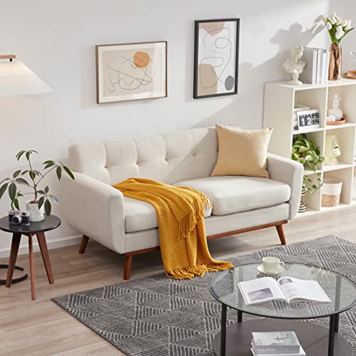 65" Mid-Century Modern Loveseat Couch Beige