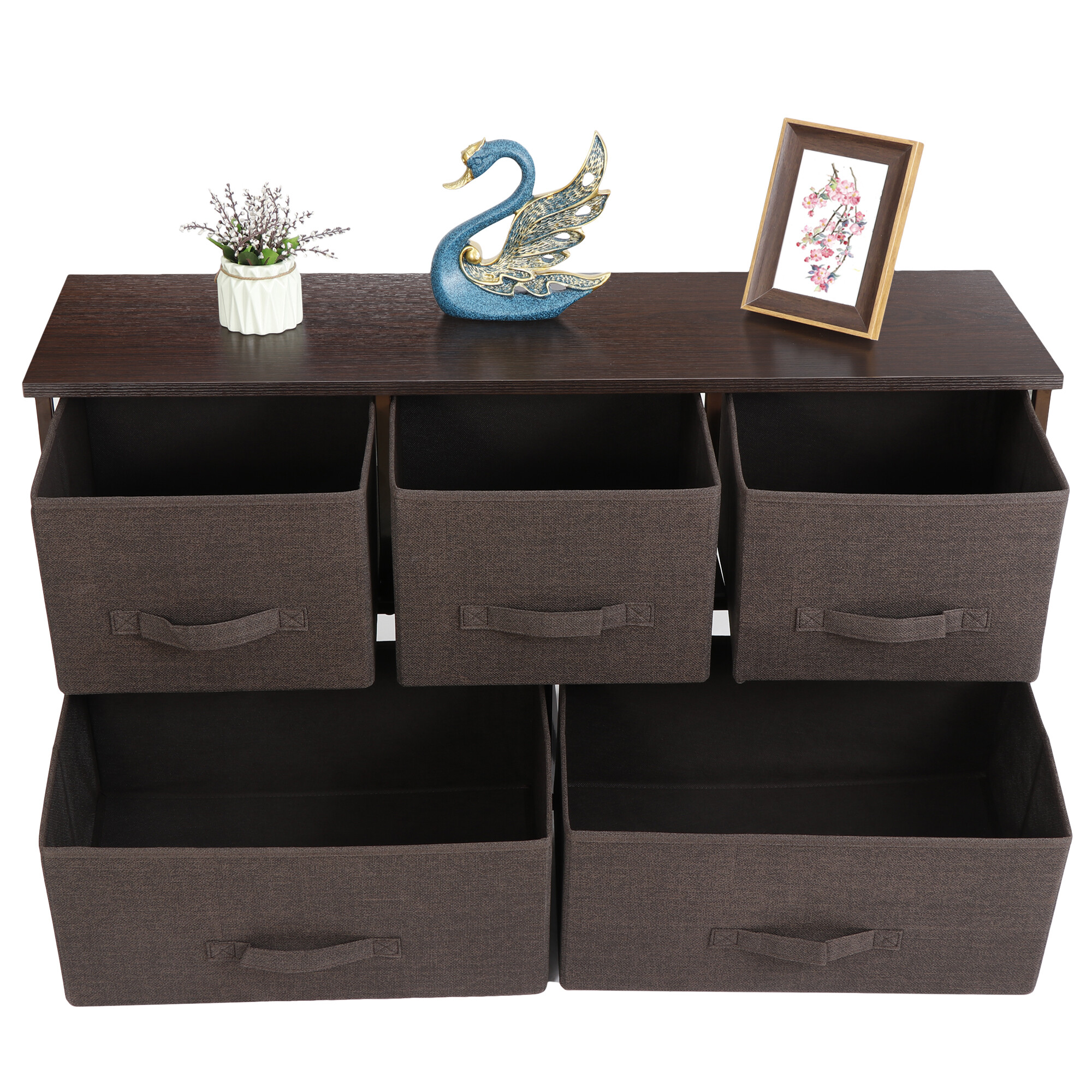 Modern 5-Drawer Fabric Dresser Chest