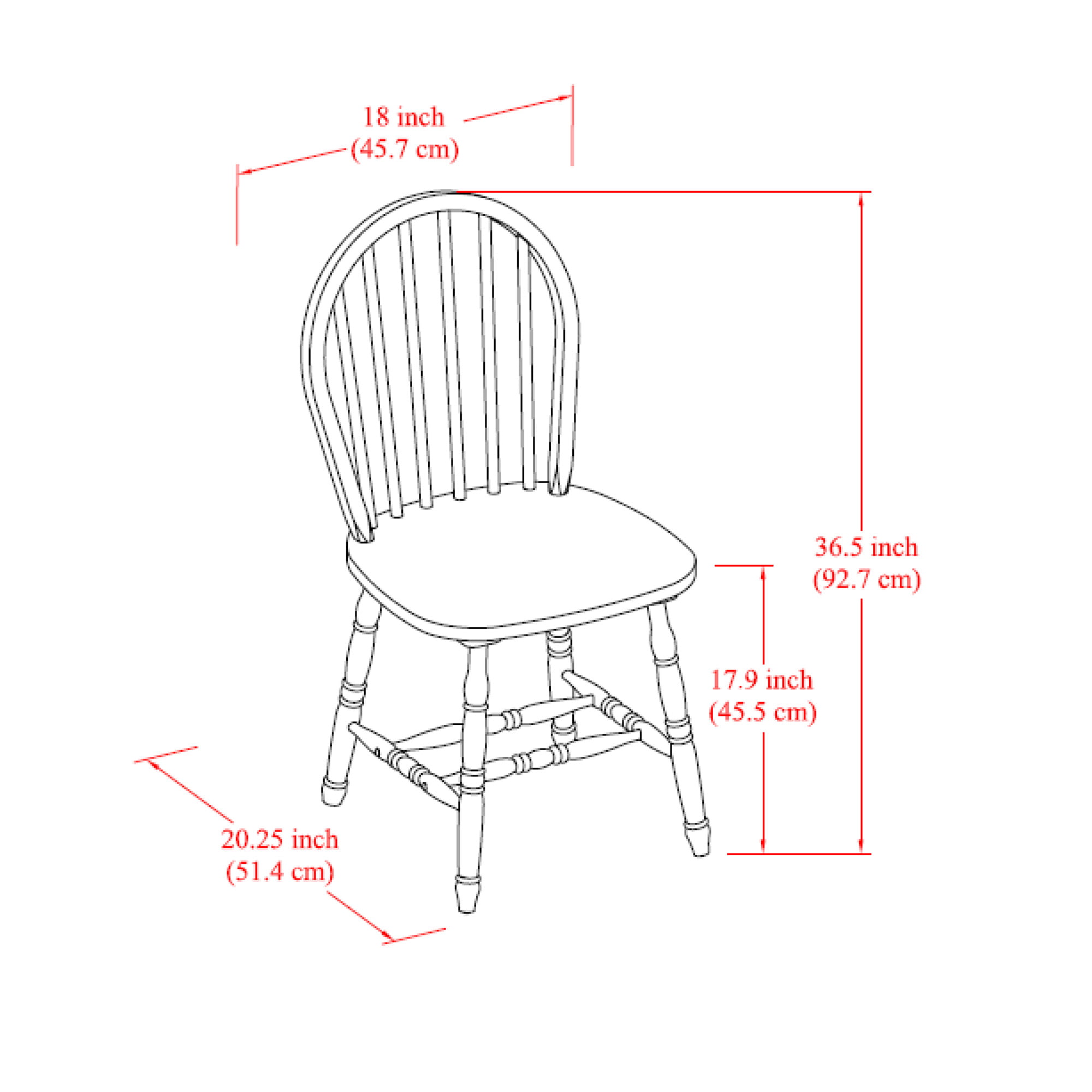 Autumn Lane Windsor Dining Chairs, White/Oak (Set of 2)