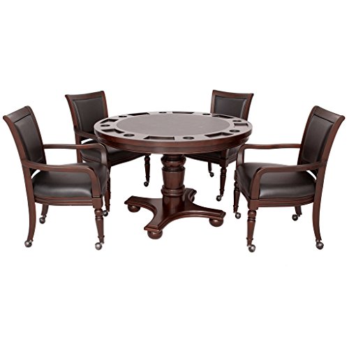 Hathaway Poker Table Set in Walnut Finish
