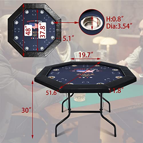 RayChee Poker Table: Octagonal Foldable Texas Holdem Table