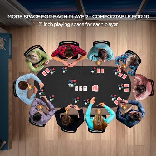 Foldable 10 Player Texas Holdem Poker Table 84