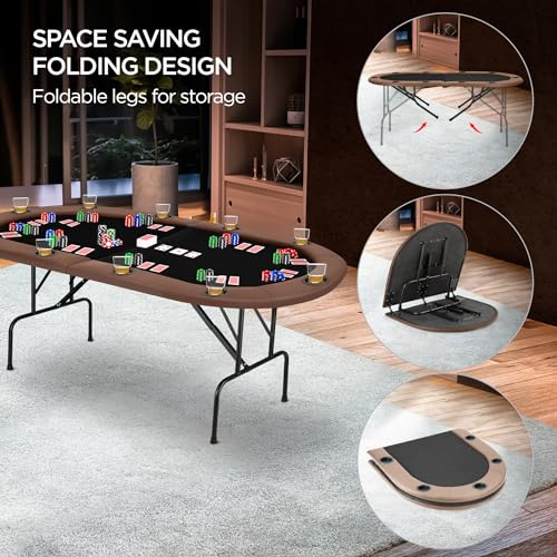 Foldable 10 Player Texas Holdem Poker Table 84