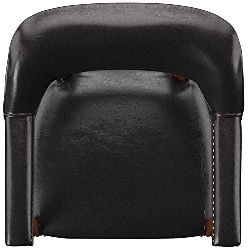 BOWERY HILL Traditional Vinyl Upholstered Arm Chair in Black & Cherry Finish