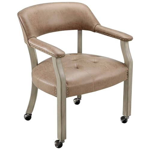Roller Poker Table Chairs with Casters & Arms