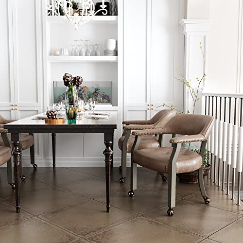 Roller Poker Table Chairs with Casters & Arms