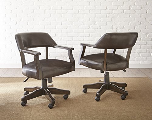 Walnut Swivel Arm Chair for Poker Game Captain