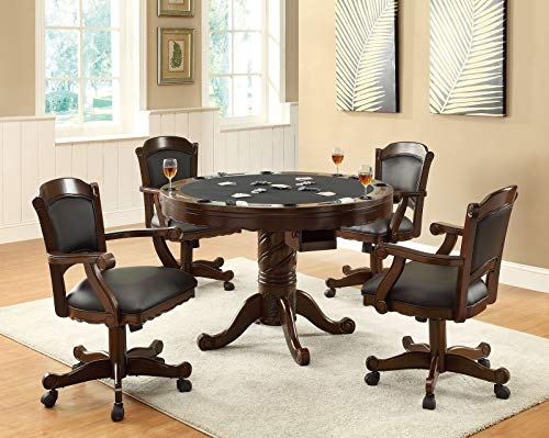 Coaster Home Turk 5-Piece Round Poker Table Set