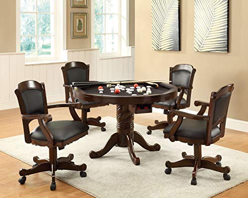 Coaster Home Turk 5-Piece Round Poker Table Set