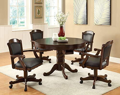 Coaster Home Turk 5-Piece Round Poker Table Set