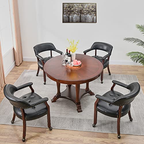 Set of 4 Poker Chairs with Curving Backrests