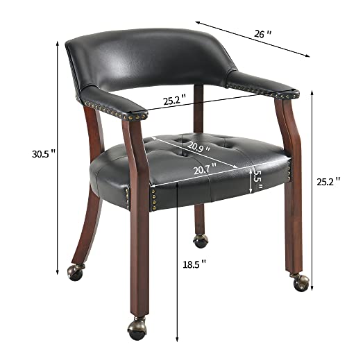 Set of 4 Poker Chairs with Curving Backrests