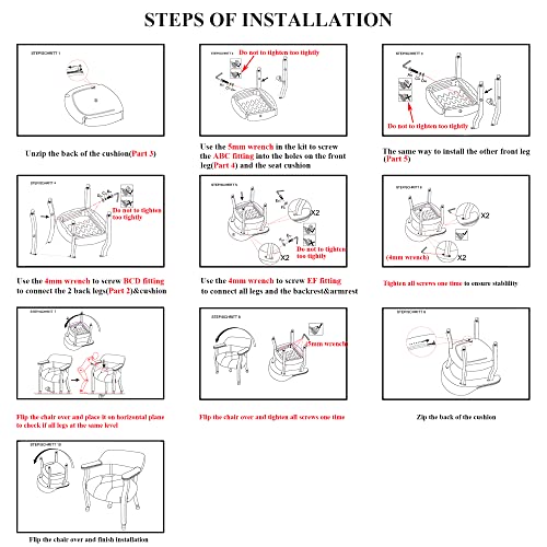 Set of 4 Poker Chairs with Curving Backrests