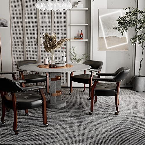 Set of 4 Poker Chairs with Curving Backrests