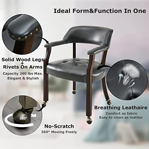 Set of 4 Poker Chairs with Curving Backrests