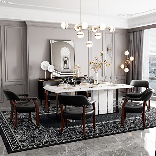 Set of 4 Poker Chairs with Curving Backrests