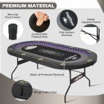 RayChee Foldable Poker Table for 10 Players (Black)