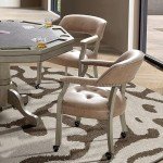Roller Poker Table Chairs with Casters & Arms