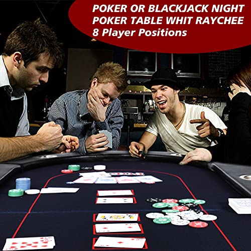 RayChee 8 Player Texas Holdem Poker Table - Black