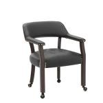 Black High Back Poker Chairs with Wheels