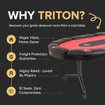 Triton Premium Foldable Poker Table for 10 Players