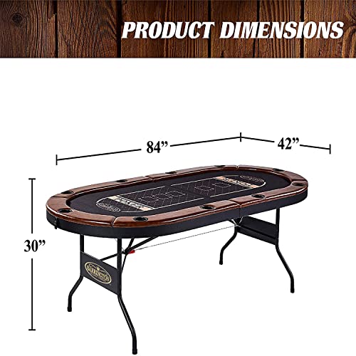 Barrington Charleston 10 Player Oval Poker Table with Cup Holders
