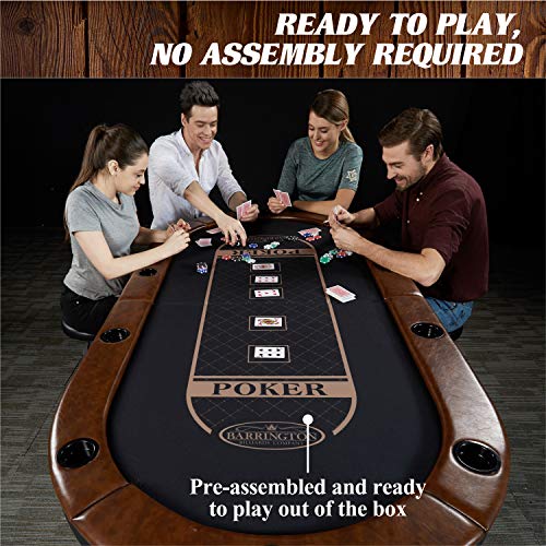 Barrington Charleston 10 Player Oval Poker Table with Cup Holders