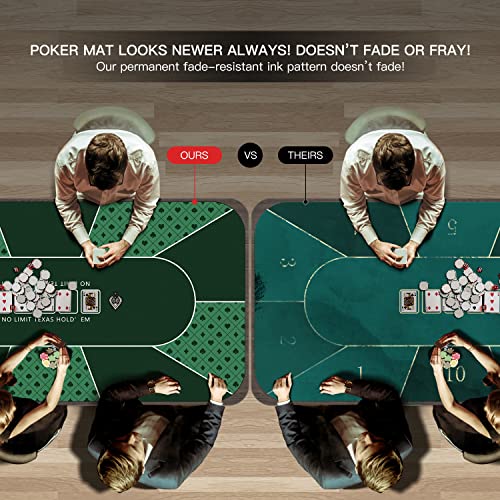 Poker Mat 70 x 35 Inch, 8 Players, Texas Hold'em