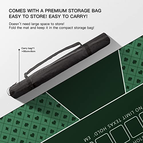 Poker Mat 70 x 35 Inch, 8 Players, Texas Hold'em