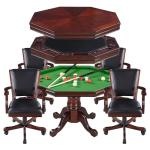 Hathaway Kingston Poker Table Set, Walnut Finish