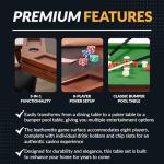 Hathaway Kingston Poker Table Set, Walnut Finish