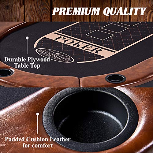 Barrington Charleston 10 Player Oval Poker Table with Cup Holders
