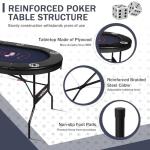 RayChee 8 Player Texas Holdem Poker Table - Black