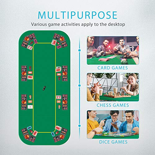 VIVOHOME 79 x 36 Inch Foldable 8-Player Poker Table