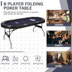 RayChee 8 Player Texas Holdem Poker Table - Black