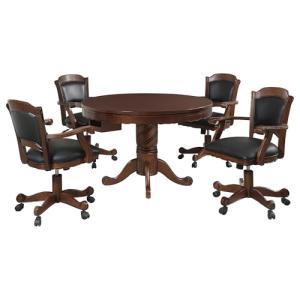 Coaster Home Turk 5-Piece Round Poker Table Set