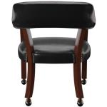 BOWERY HILL Traditional Vinyl Upholstered Arm Chair in Black & Cherry Finish