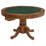 5-Piece 3-in-1 Game Table Dining Set, Amber-Olive Brown