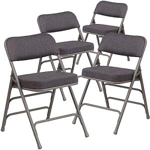 Flash Furniture 4 Pack Premium Curved Folding Chairs